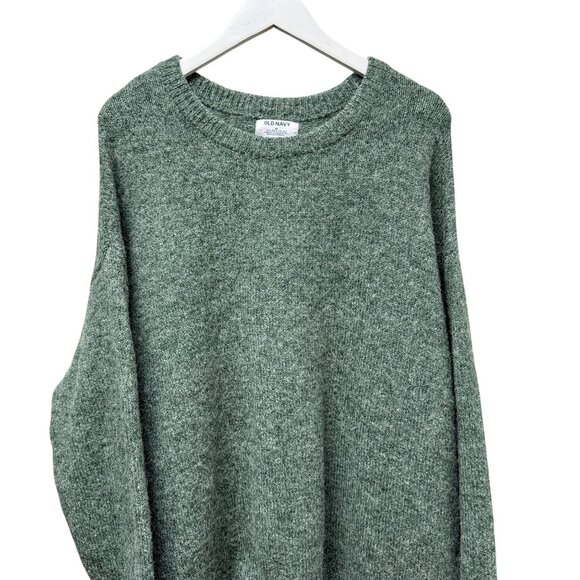 OLD NAVY Womens Sweater Plus Size 2X Heather Green Crew Neck Knit Pullover - Picture 7 of 9